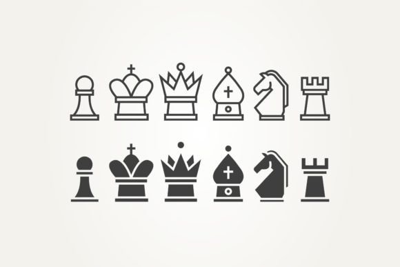 Collection of Chess Piece Design for Graphics and Logos