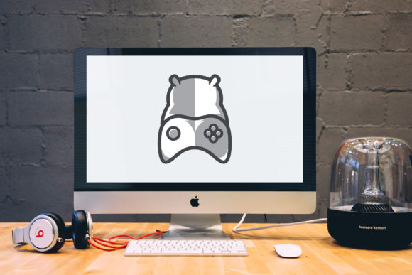Cute Hamster Gaming Logo Design for Graphics and Logos