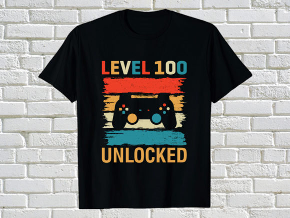 Gaming Level 100 Unlocked Graphics for Print Templates