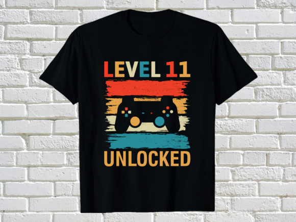 Gaming Level 11 Unlocked Graphics for Print Templates