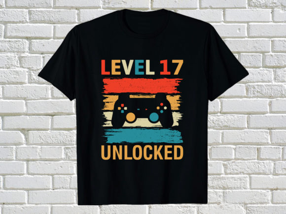 Gaming Level 17 Unlocked Graphics for Print Templates