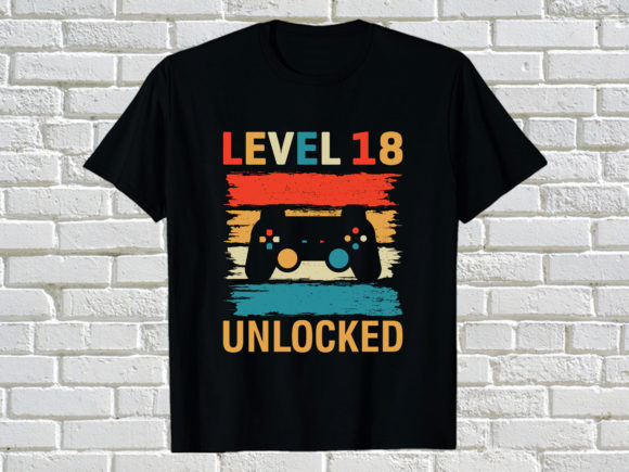 Gaming Level 18 Unlocked Graphics for Print Templates