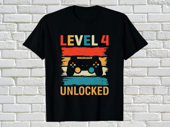 Gaming Level 4 Unlocked Graphics for Print Templates
