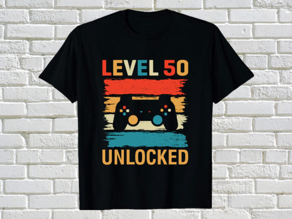 Gaming Level 50 Unlocked Graphic Design Asset