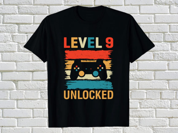 Gaming Level 9 Unlocked Graphics for Print Templates