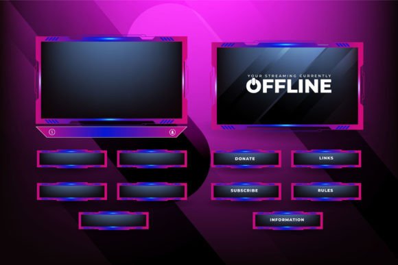Girly Live Streaming Overlay Vector Review for Graphics and Graphic Templates