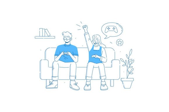 Graphics of Family Gaming for Branding