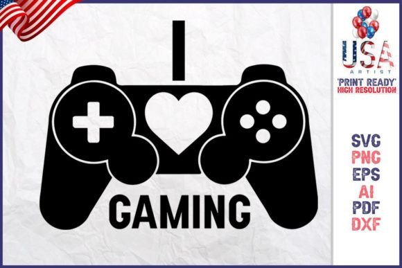 I Love Gaming Graphic Design for Modern Graphics and Print Templates