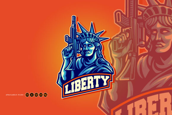 Liberty Esport Logo Mascot Gaming Graphics & Illustrations Review