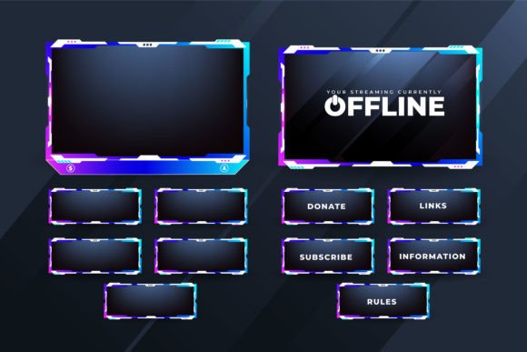 Online Gaming Overlay Design Vector for Graphics and Graphic Templates