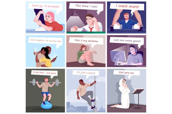 Psychological Addictions Illustrations: Essential Graphics for Impact