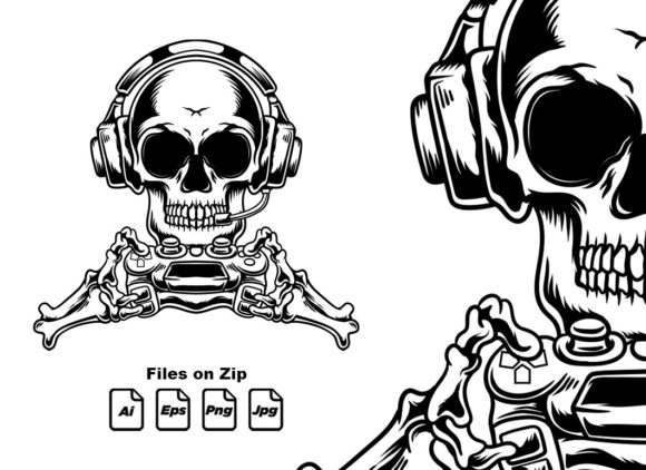 Skull Gaming with Console Graphics for Creative Projects