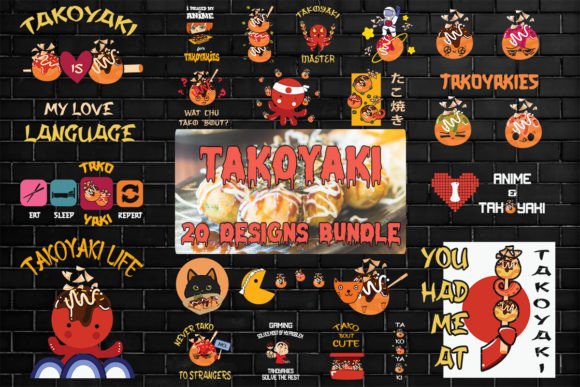 Takoyaki SVG 20 Designs for Graphics and Print Templates